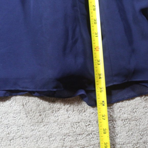 Alfred Angelo Navy Blue Chiffon Formal Mini Dress - Picture 5 of 6